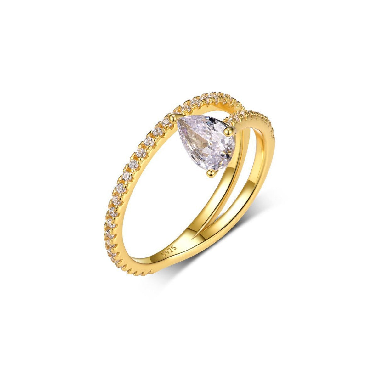 0.8carat Drop-shaped moissanite extension design ring