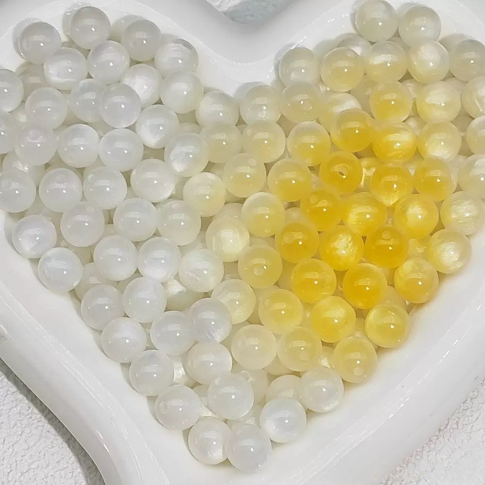 D-DIY cat's eye resin beads UV color changing round beads-Open in Live -Live scooping