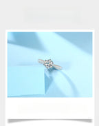 Happiness blooms like a flower Moissanite 5 carat ring