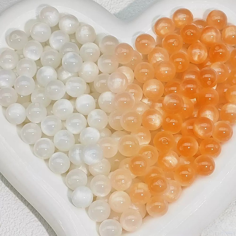 D-DIY cat's eye resin beads UV color changing round beads-Open in Live -Live scooping