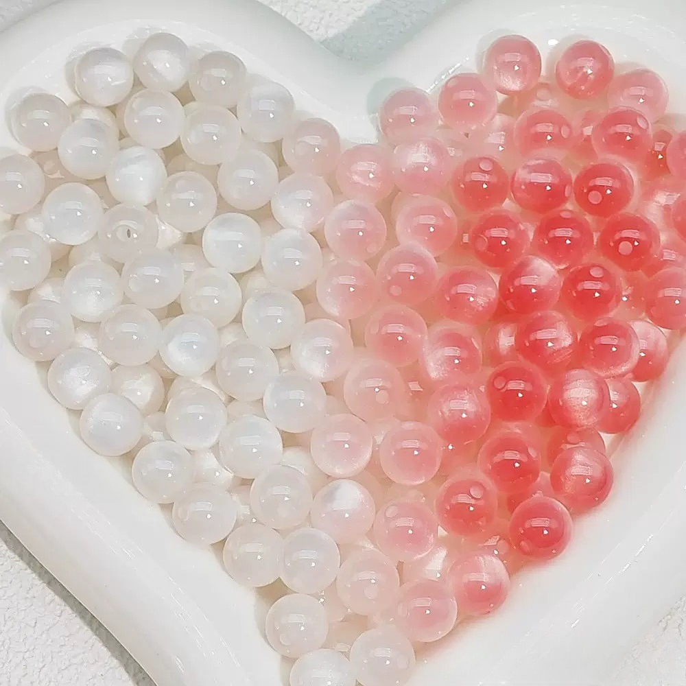 D-DIY cat's eye resin beads UV color changing round beads-Open in Live -Live scooping