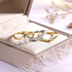 1.5carat Three-piece water drop  ring