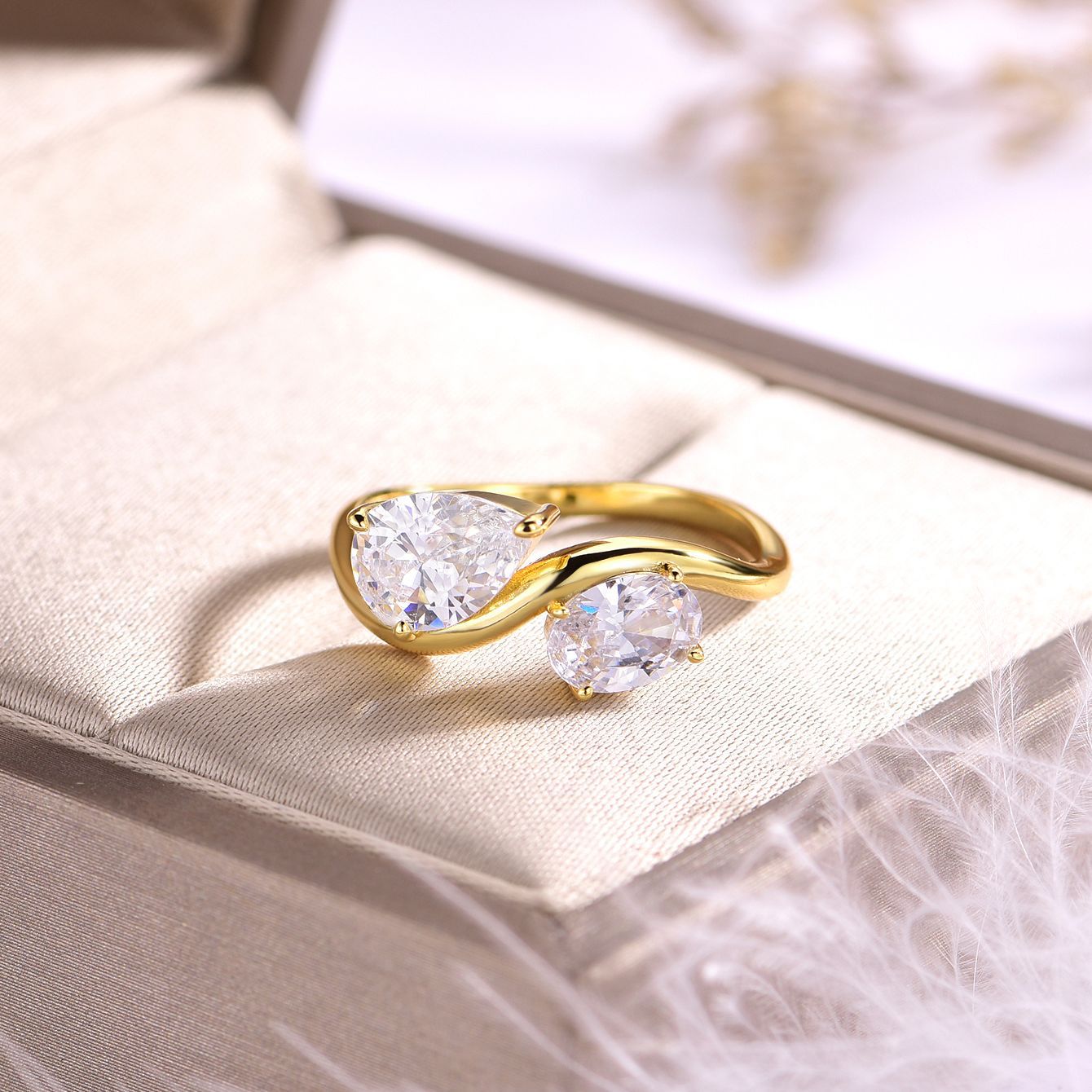 2.5 carats Fashion double ring