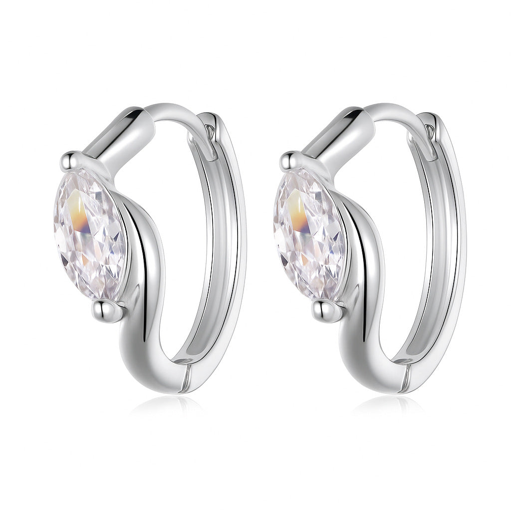 Horse eye moissanite earrings for women