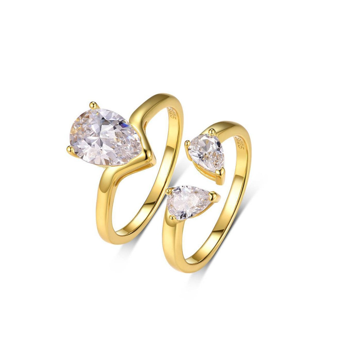 1.75 carats Water drop main and auxiliary rings