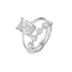 3.5 carat rectangular main stone stacked ring
