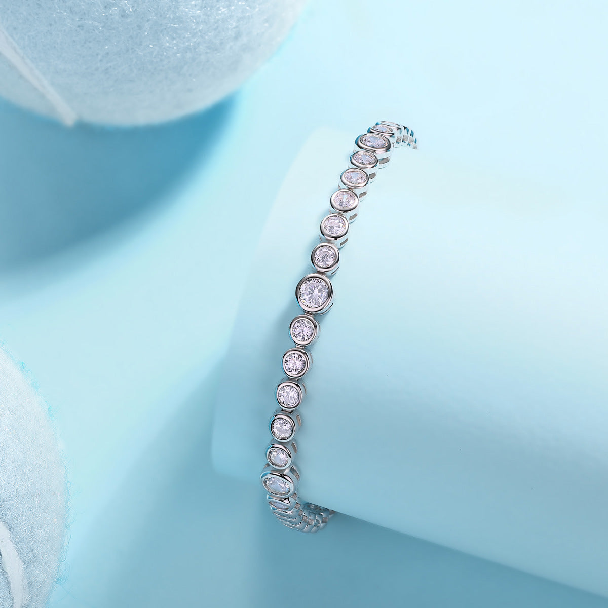 Tennis Hip Hop Fire Color Shine Tennis Bracelet