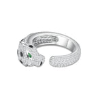 Full Diamond Leopard Head Opening Ring