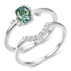 1 carat green stacked ring.