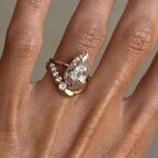 1.5 carat water drop ring combination