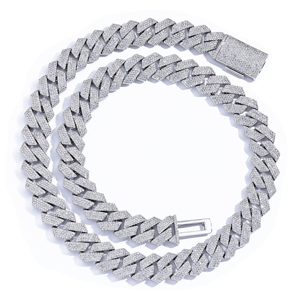 rhombus full diamond necklace