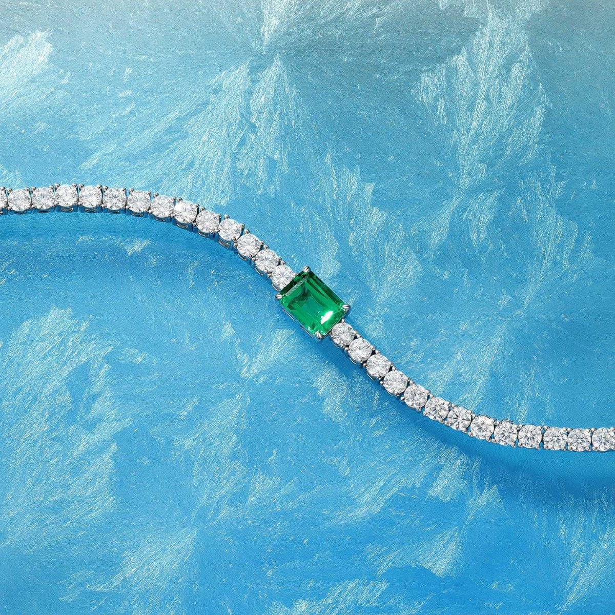 Emerald temperament light luxury full diamond row diamond bracelet