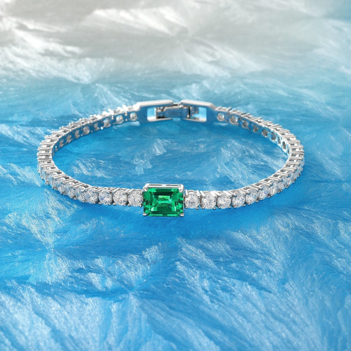 Emerald temperament light luxury full diamond row diamond bracelet
