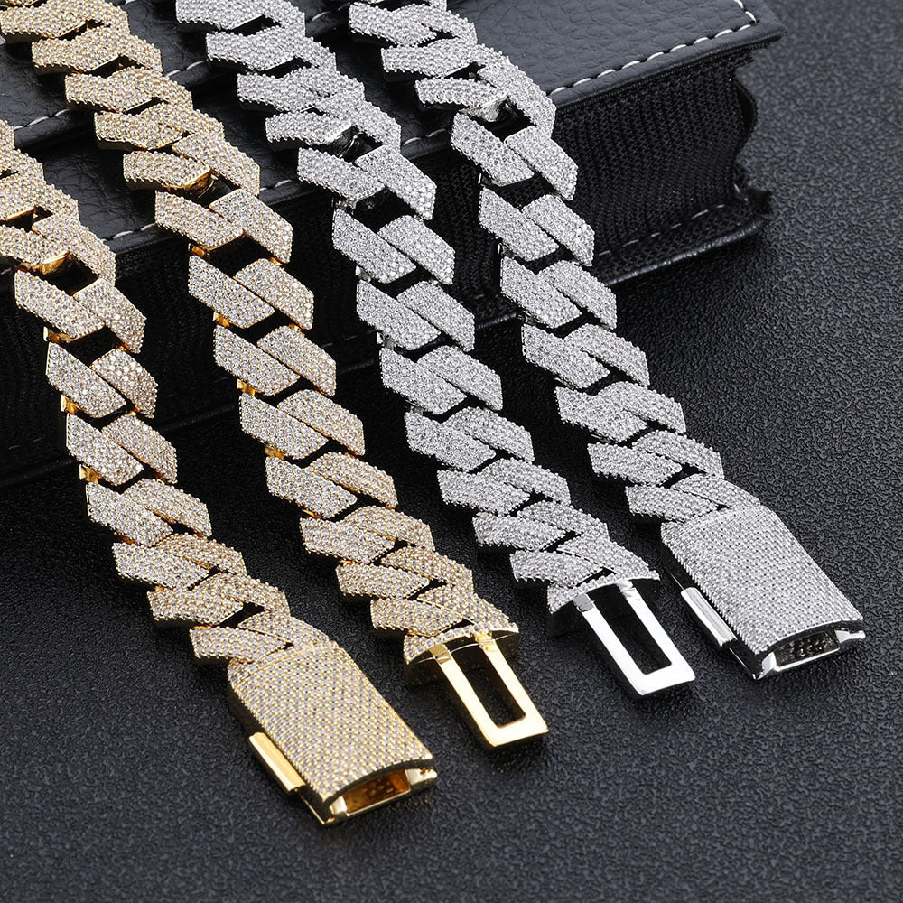 rhombus full diamond necklace
