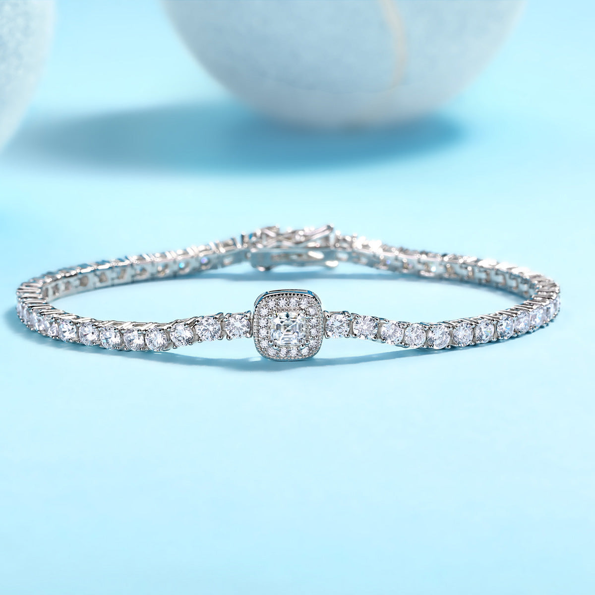 5.26 carat flower tennis bracelet trendy cool men and women the same style