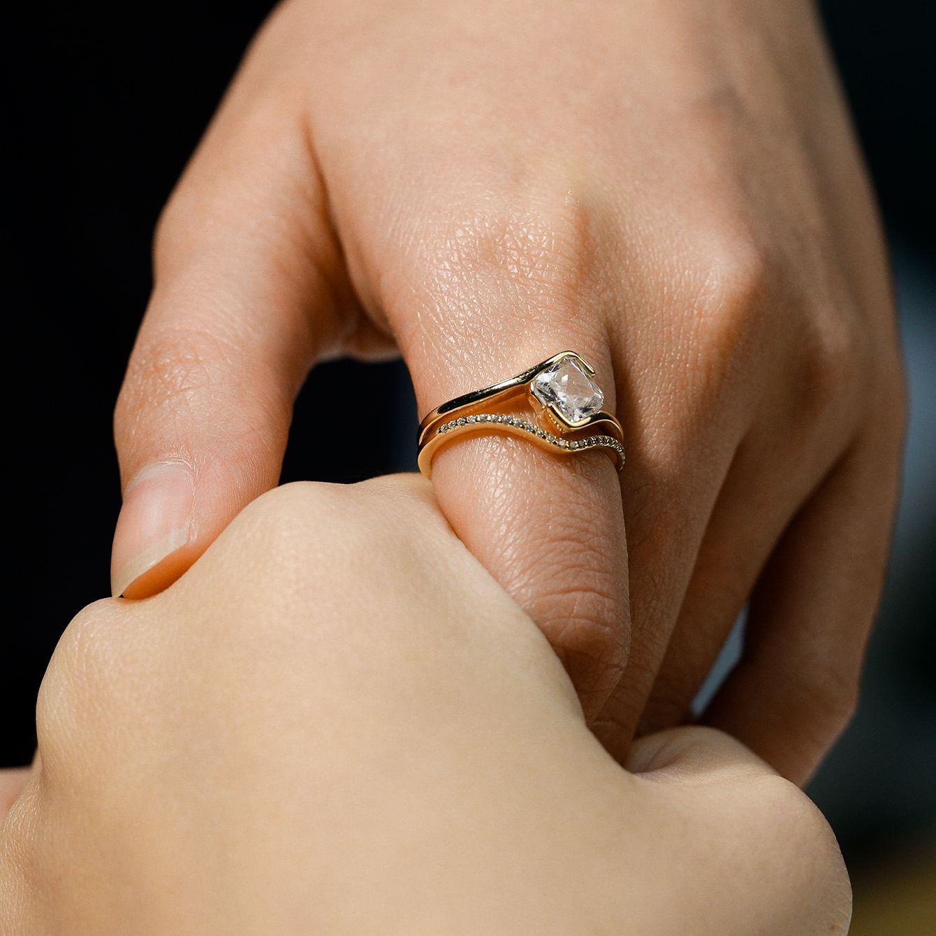 1.2carat Inlaid round ring