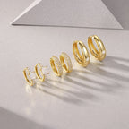 Princess Series 18K Gold Inlaid Stacked Earrings