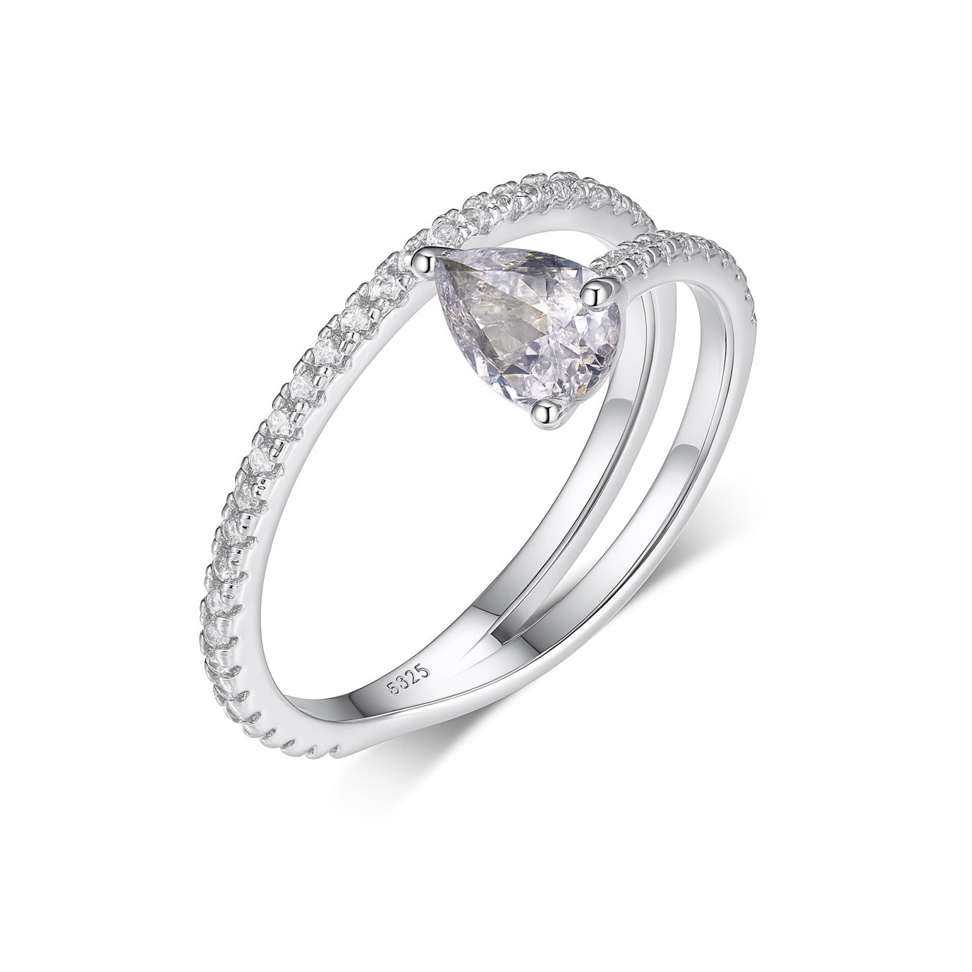 0.8carat Drop-shaped moissanite extension design ring