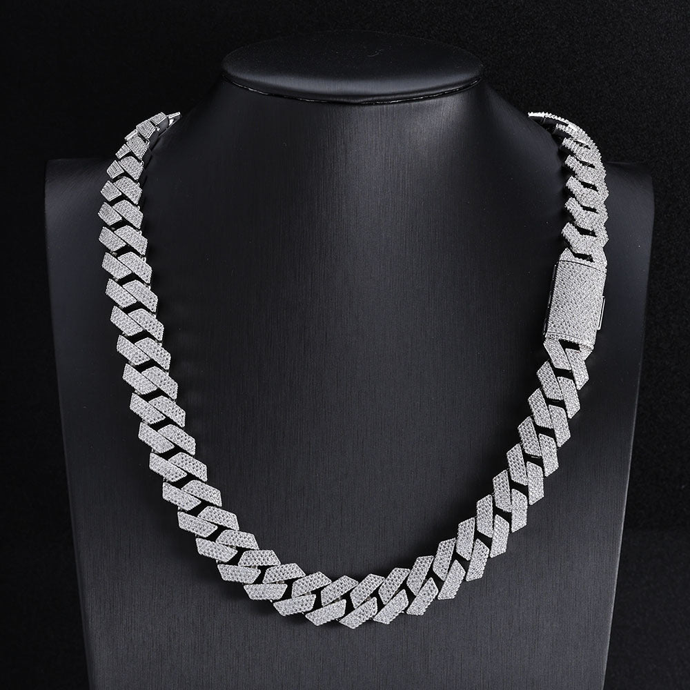 rhombus full diamond necklace