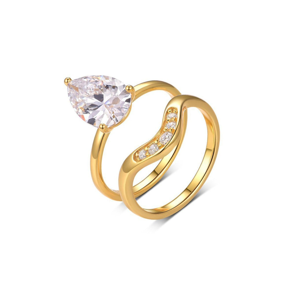 4 carat drop-shaped main stone  ring