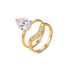 4 carat drop-shaped main stone  ring