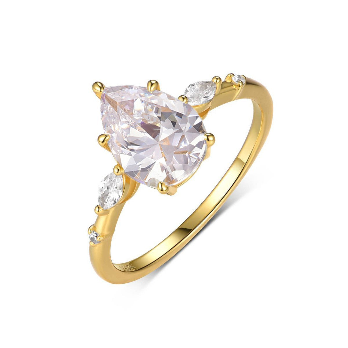 2 carat petal drop light luxury ring