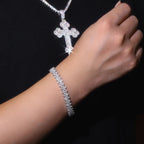 Cross Dazzling Cuban Bracelet