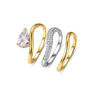 1.5carat Three-piece water drop  ring