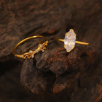2 carats Horse eye stacked ring