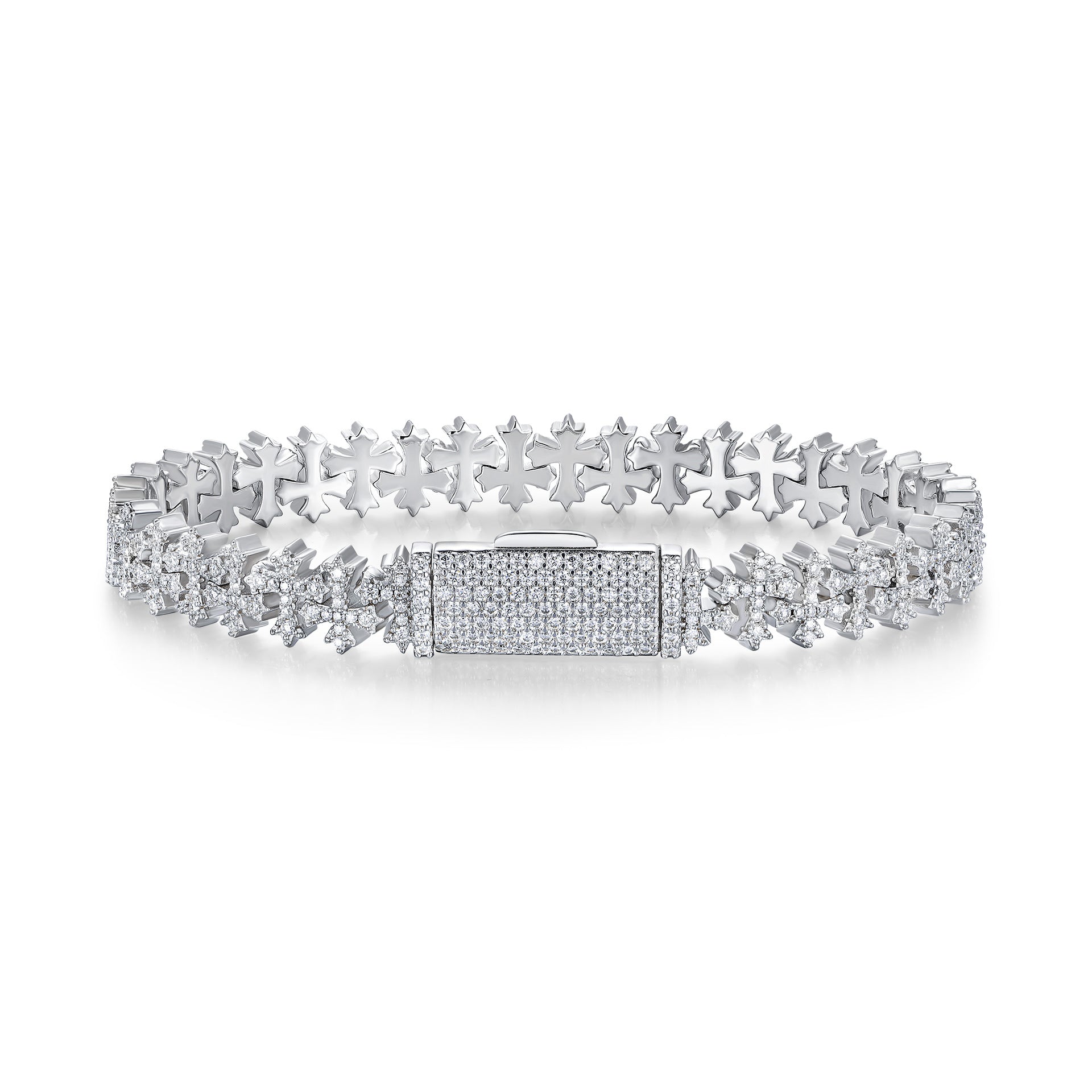 Cross Dazzling Cuban Bracelet