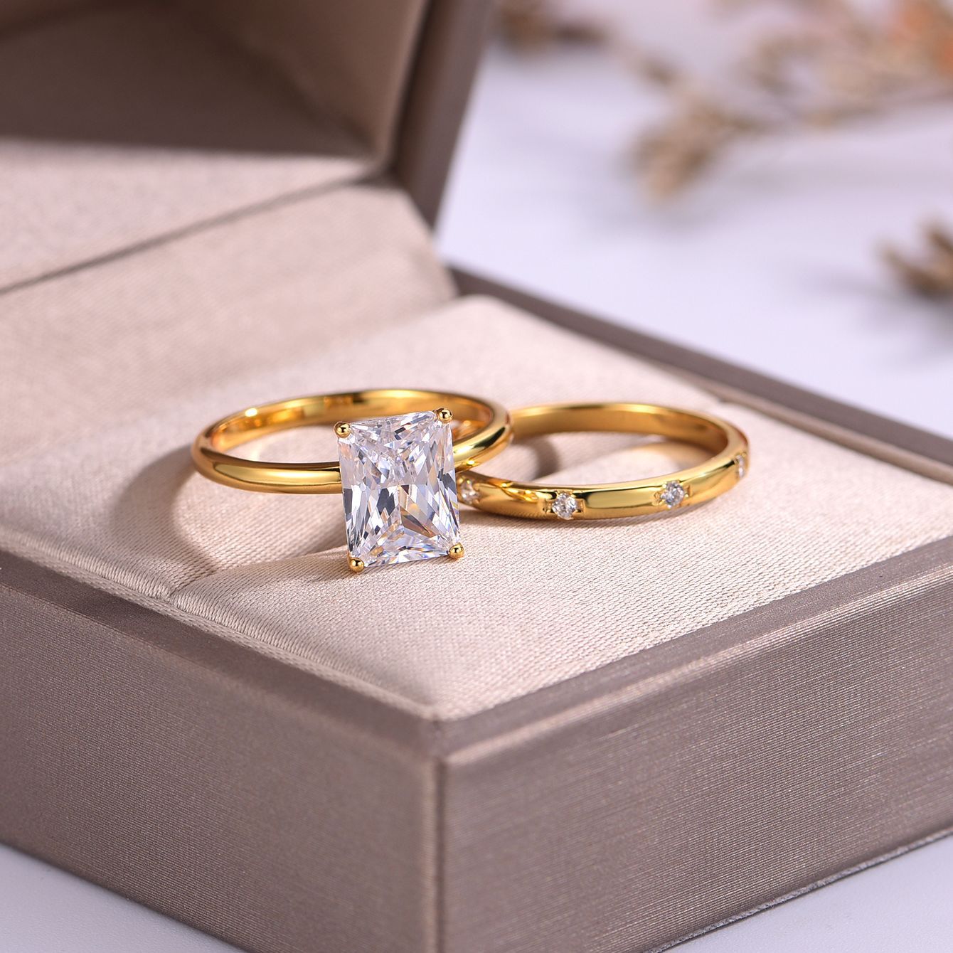 3 Carat Princess Square Main Stone Set Ring