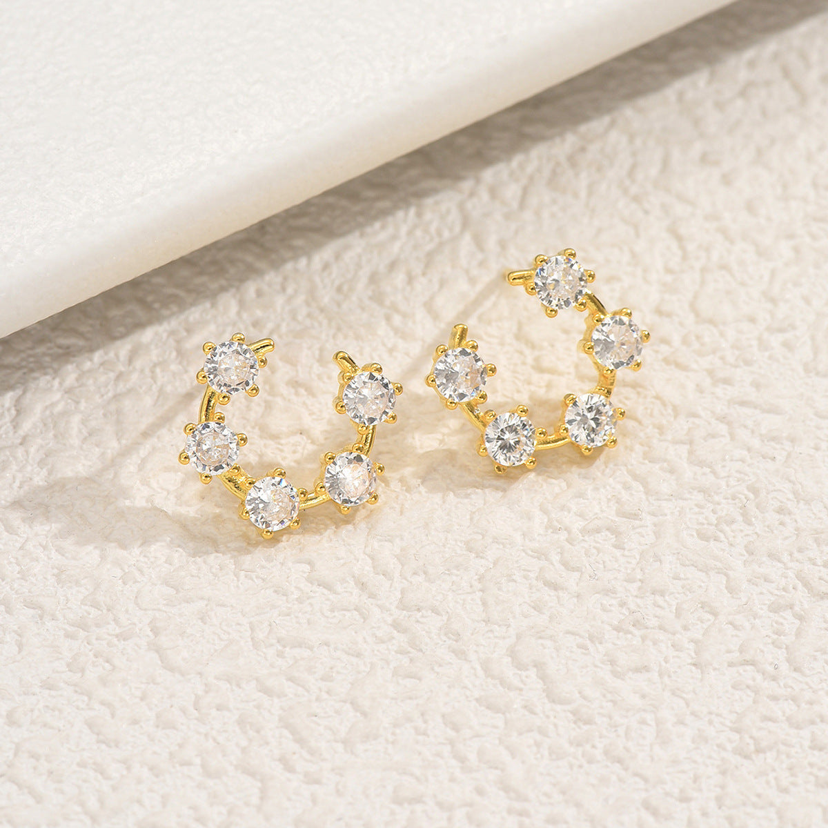 Gold Ring  Stud Earrings