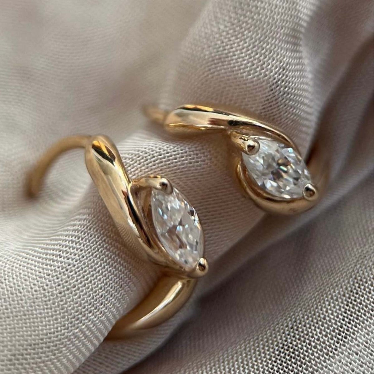Horse eye moissanite earrings for women
