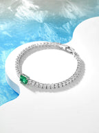 Emerald temperament light luxury full diamond row diamond bracelet