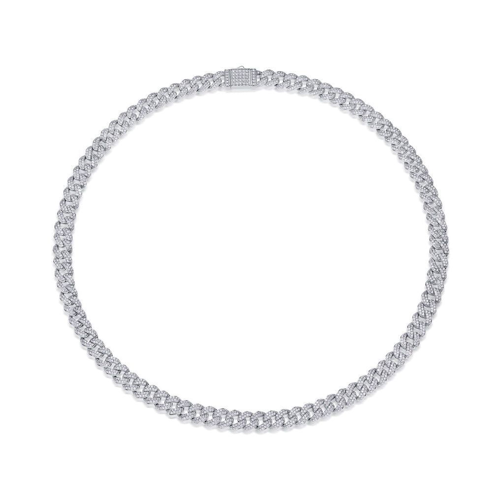 Silver Island Crushed Ice  Necklace 18K White Gold