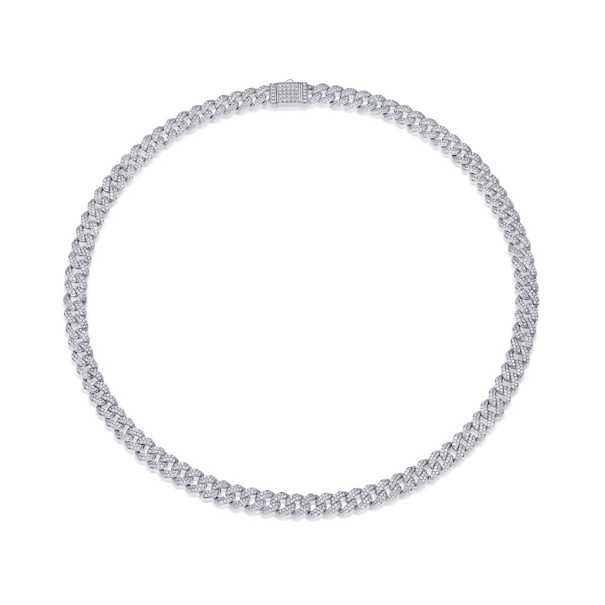 Silver Island Crushed Ice  Necklace 18K White Gold