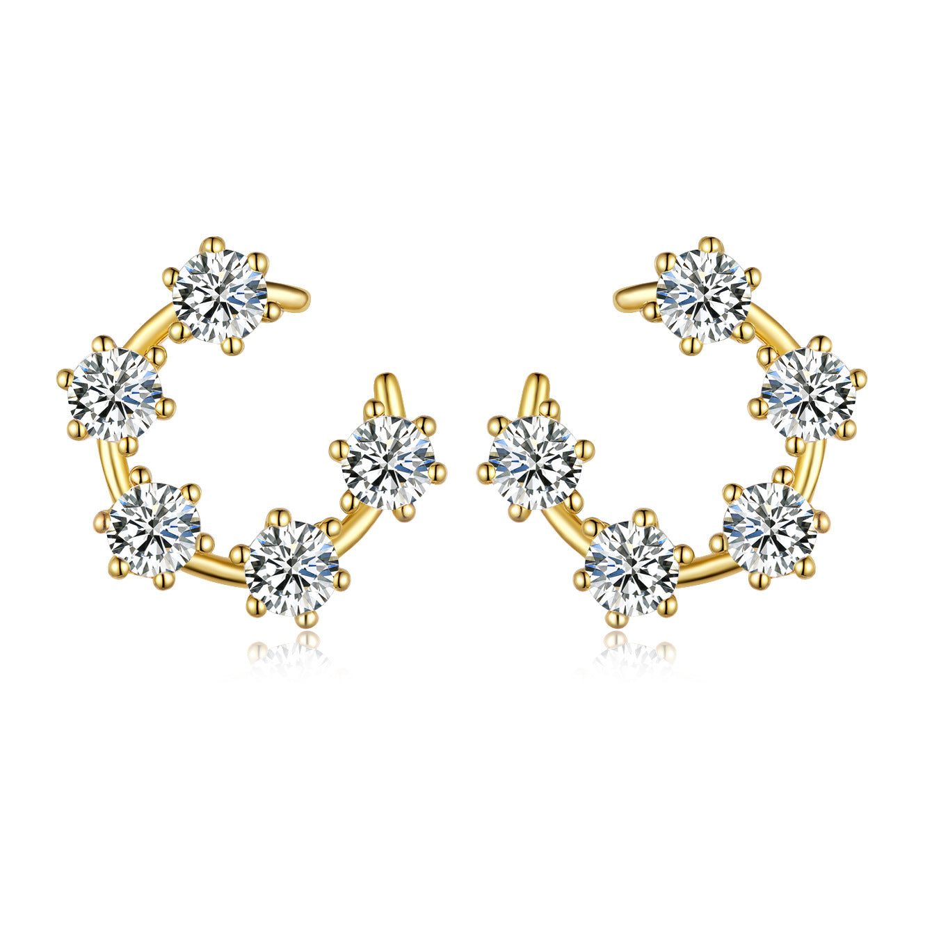 Gold Ring  Stud Earrings