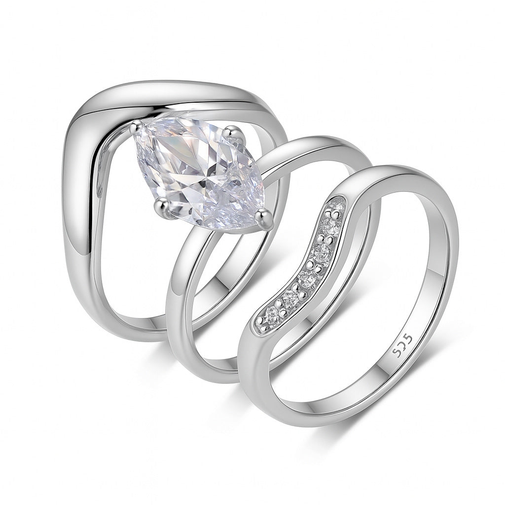3carat Three-piece horse eye  ring.
