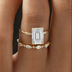 3.5 carat square ring set set.