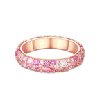 Gradual change candy powder sapphire rose gold ring