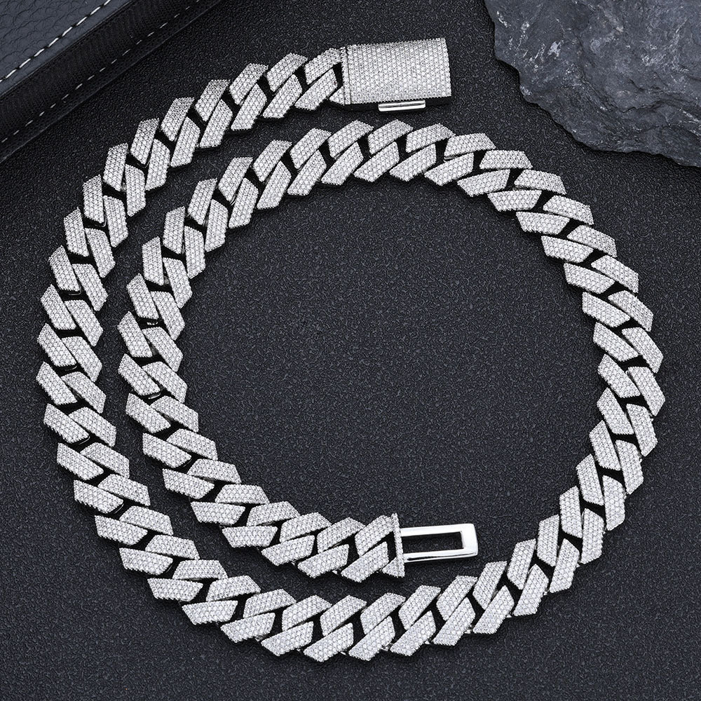 rhombus full diamond necklace