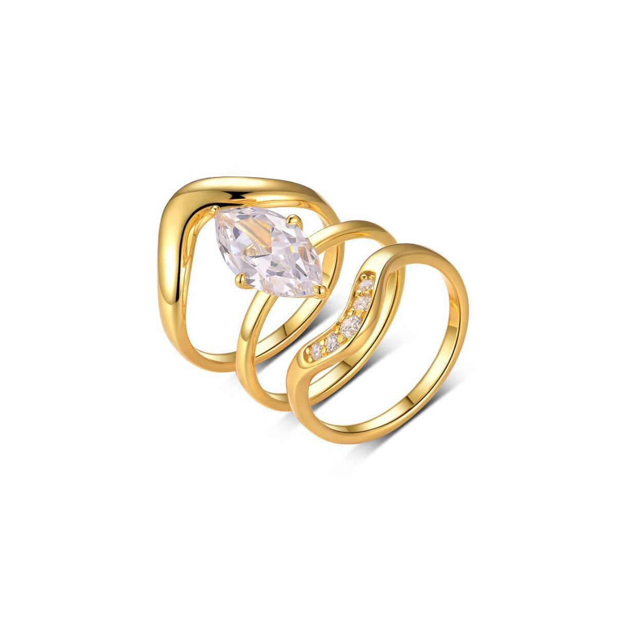 3carat Three-piece horse eye  ring.