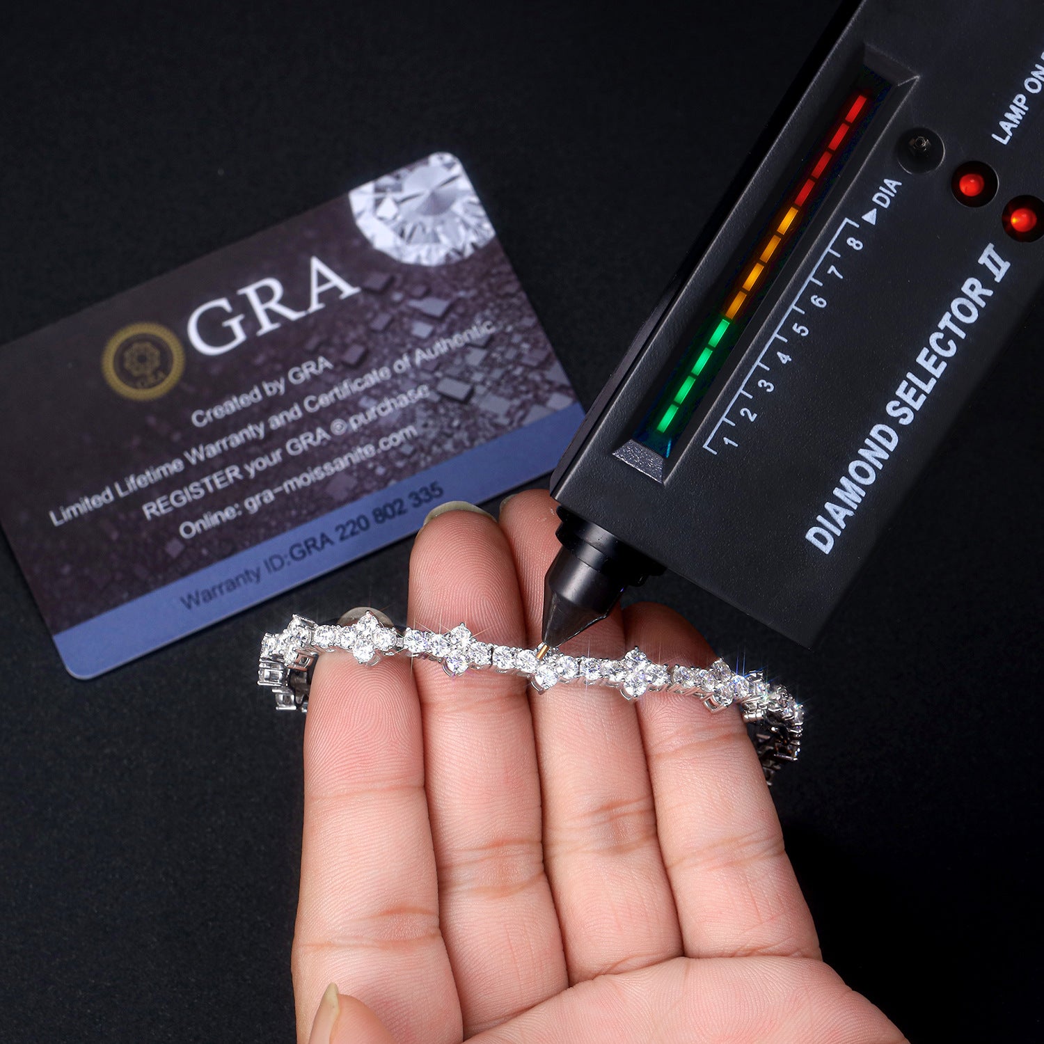 Silver mozzarella D color hip hop single row new plum blossom tennis bracelet