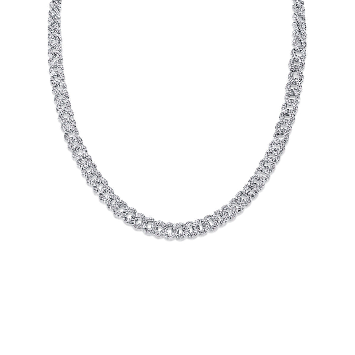 Silver Island Crushed Ice  Necklace 18K White Gold