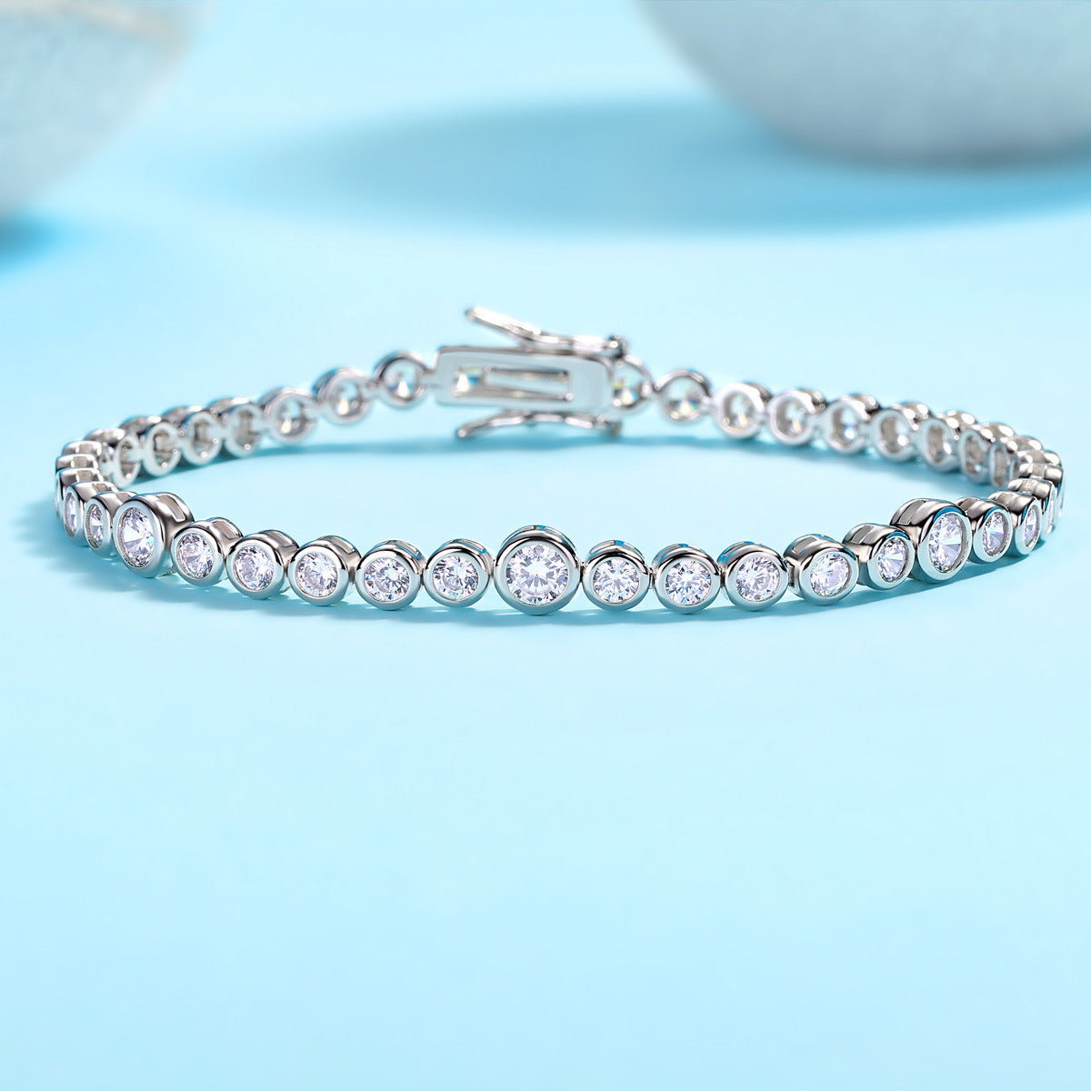 Tennis Hip Hop Fire Color Shine Tennis Bracelet