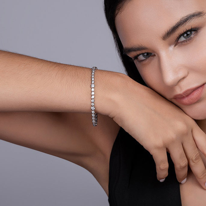 Tennis Hip Hop Fire Color Shine Tennis Bracelet