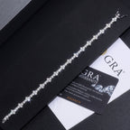 Silver mozzarella D color hip hop single row new plum blossom tennis bracelet