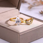 4 carat drop-shaped main stone  ring