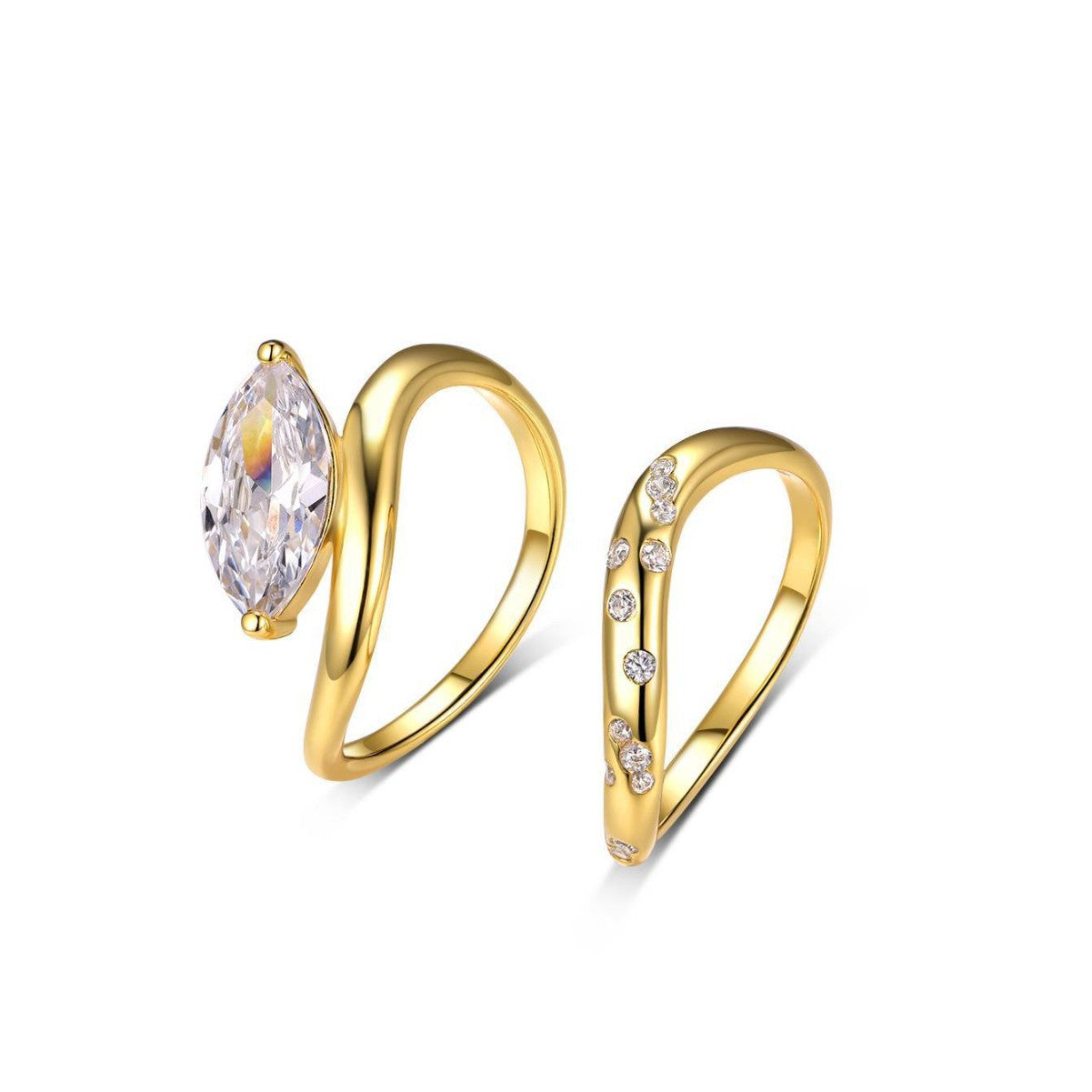 2 carats Horse eye  main and auxiliary ring combination