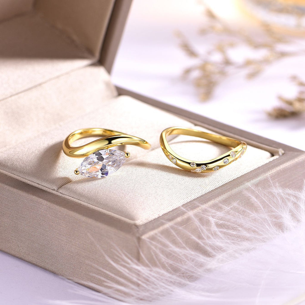 2 carats Horse eye  main and auxiliary ring combination